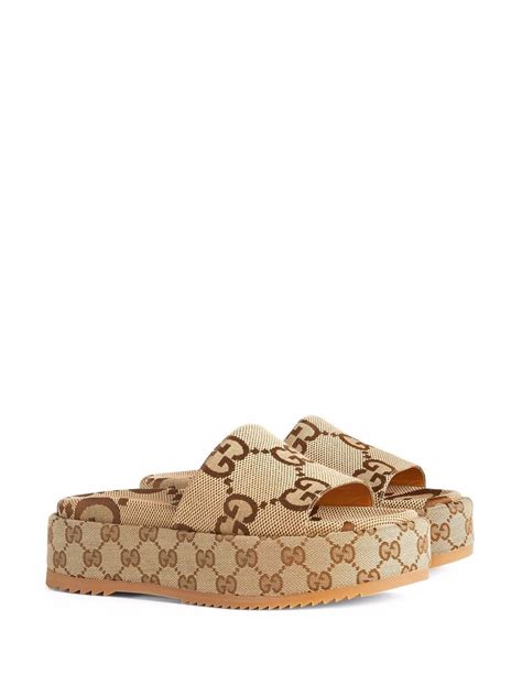 gucci angelina gg logo platform slides sandals|Gucci sandals customer service.